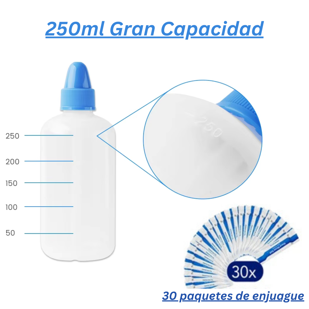 1 Botella de lavado nasal y 30 Sobres de enjuague nasal