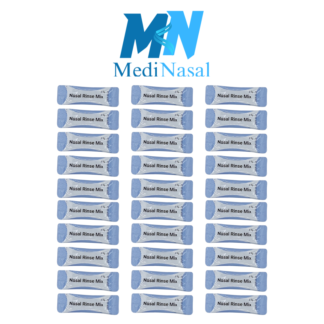 30 sobres de mezcla de enjuague nasal para una botella de lavado nasal, un neti pot o cualquier dispositivo de enjuague nasal