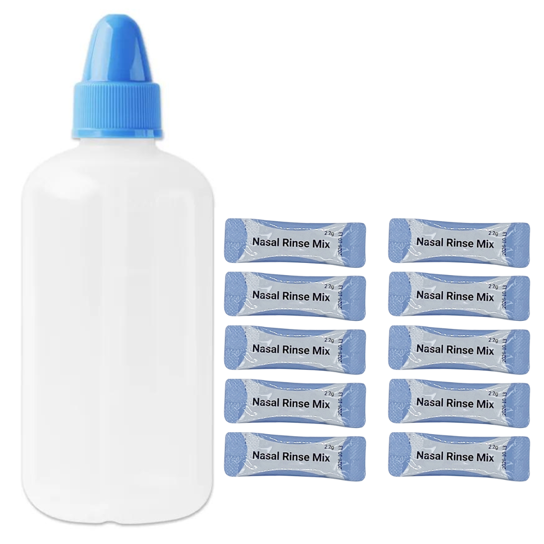 1 Botella de lavado nasal y 10 Sobres de enjuague nasal