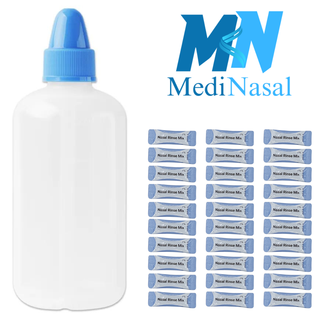 1 Botella de lavado nasal y 30 Sobres de enjuague nasal