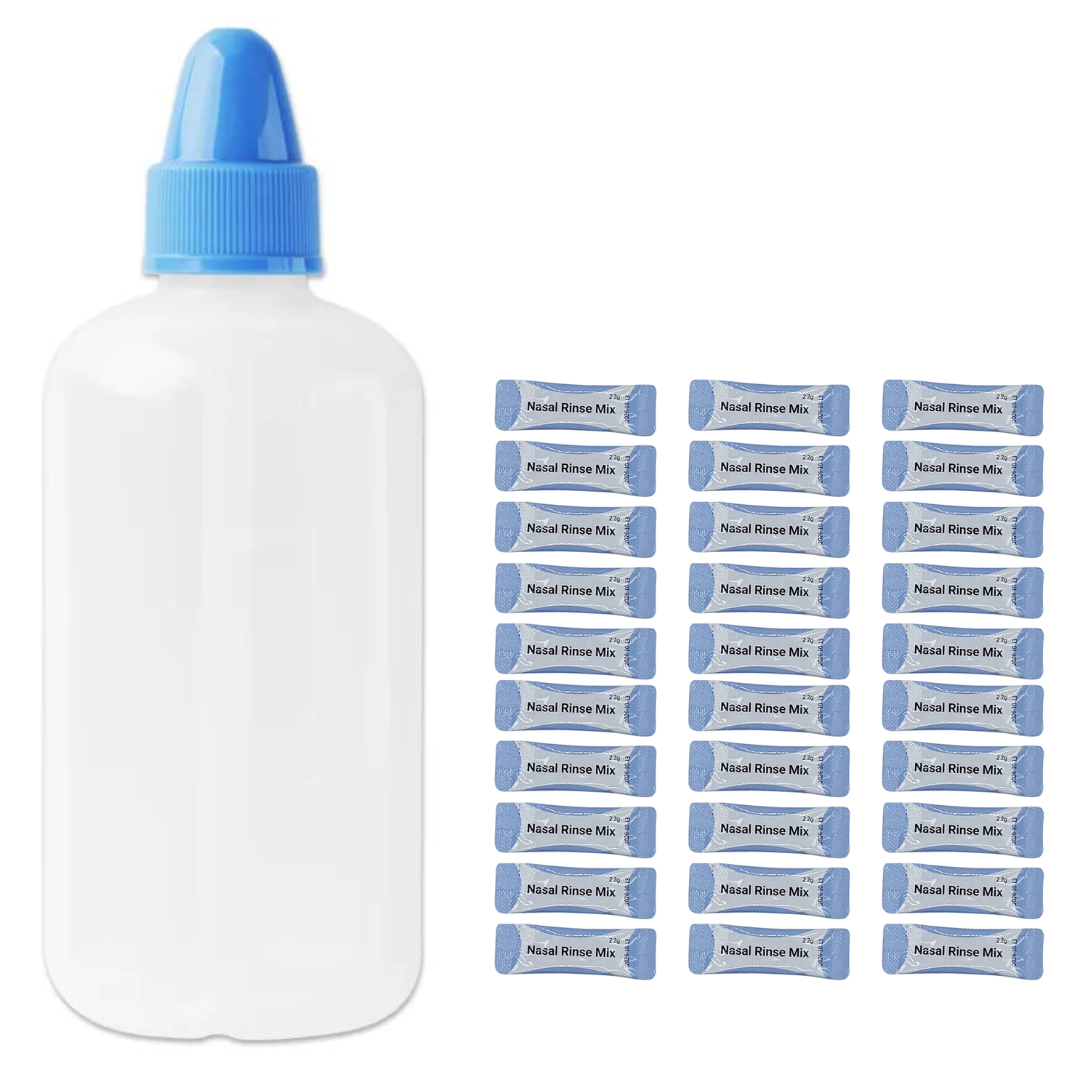 1 Botella de lavado nasal y 30 Sobres de enjuague nasal