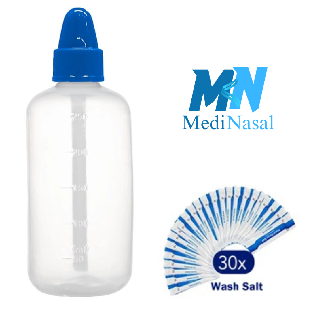 30 sobres de mezcla de enjuague nasal para una botella de lavado nasal, un neti pot o cualquier dispositivo de enjuague nasal