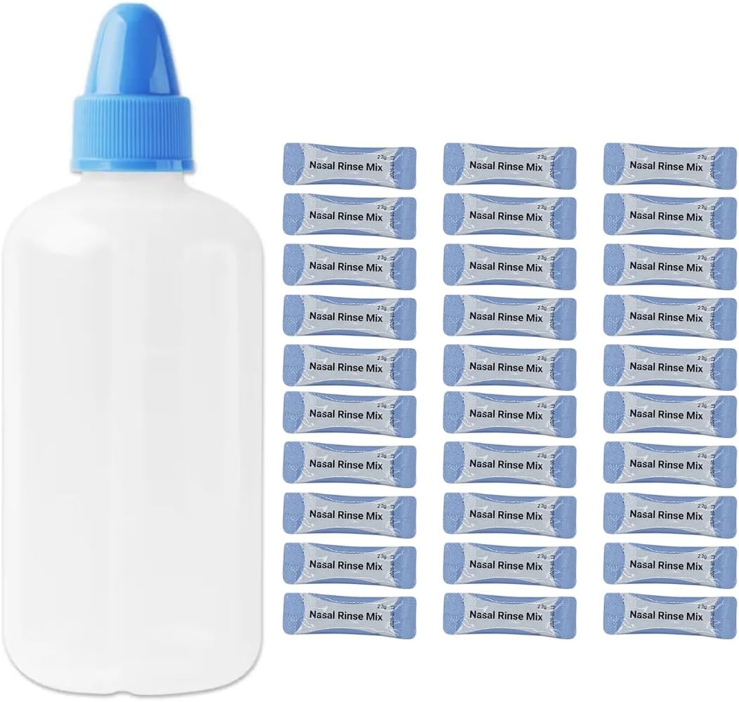 1 Botella de lavado nasal y 30 Sobres de enjuague nasal